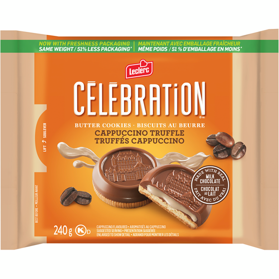 Leclerc Celebration Butter Cookies Cappuccino Truffle 240 g, $2.08/100g