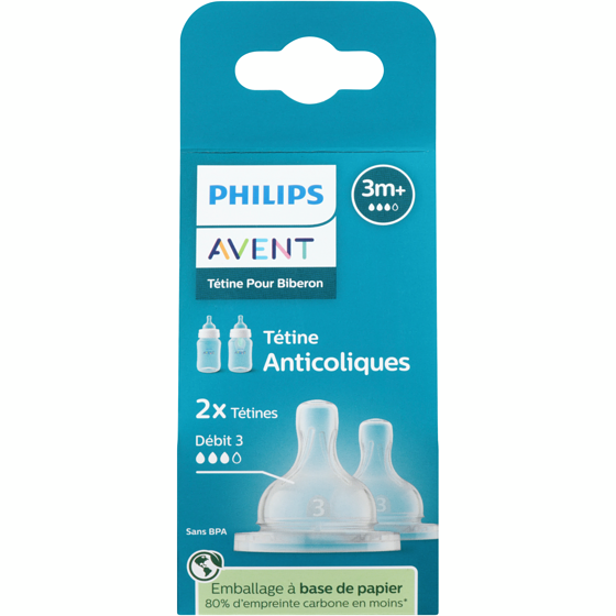 Phillips Tétine pour biberon anticoliques débit 3 3m+ 2 ea, 4,03 $/1ch