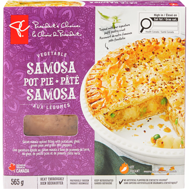 President's Choice Vegetable Samosa Pot Pie 565 g, $1.77/100g