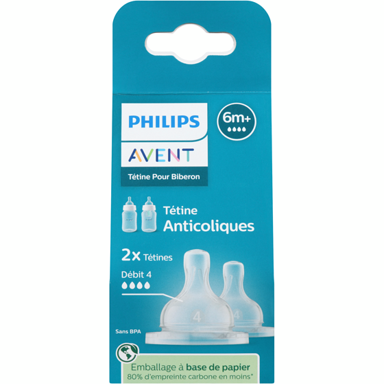 Phillips Tétine pour biberon anticoliques débit 4 6m+ 2 ea, 4,03 $/1ch