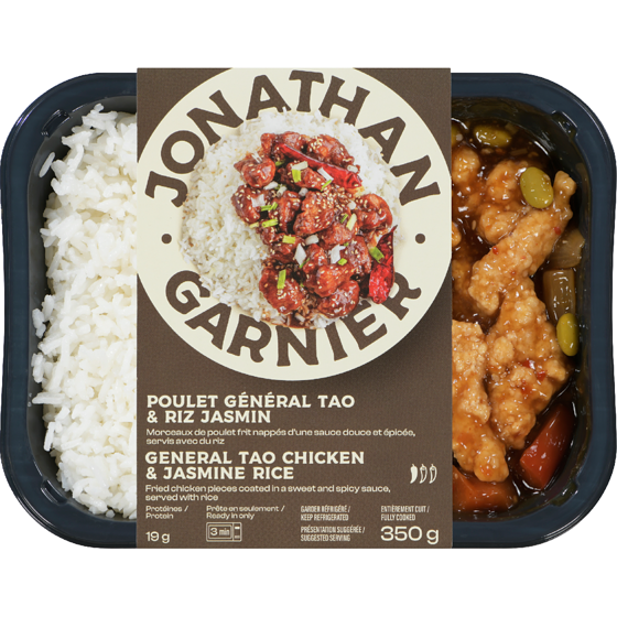 Jonathan Garnier Poulet général tao & riz jasmin 350 g, 2,29 $/100g