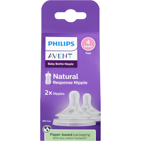 Philips Baby Bottle Nipple Natural Response Nipple 4 Fast 2 ea, $4.50/1ea