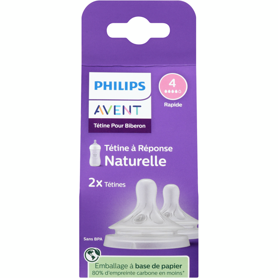 Phillips Tétine pour biberon tétine à réponse naturelle 4 rapide 2 ea, 4,25 $/1ch