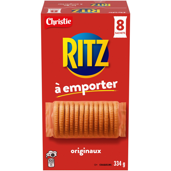 Christie RITZ À emporter Craquelins originaux, format portable, collation pratique sur le pouce, dans la boîte à lunch et sur la route 334 g, 1,20 $/100g