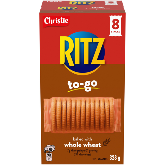 Christie RITZ To-Go Baked with Whole Wheat Crackers, Portable Format, Convenient On-The-Go Snack, Lunchbox & Travel Snack 328 g, $1.22/100g