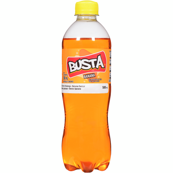 Busta Boisson gazeuse banane 500 ml, 0,25 $/100ml