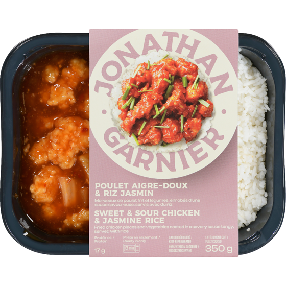 Jonathan Garnier Sweet & Sour Chicken & Jasmine Rice 350 g, $2.29/100g