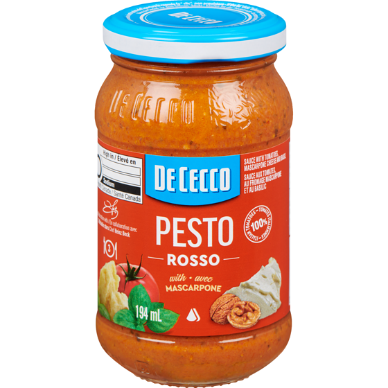 De Cecco Sauce With Tomatoes, Mascarpone Cheese And Basil Pesto Rosso 194 ml, $3.35/100ml