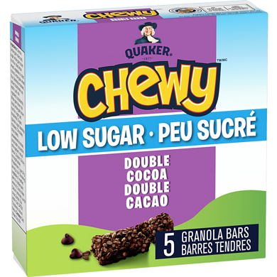 Quaker Chewy Low Sugar Double Cocoa Granola Bars, 5ct. 120 g, $2.08/100g
