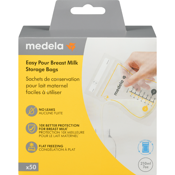 Medela Easy Pour Breast Milk Storage Bags 50 ea, $0.26/1ea