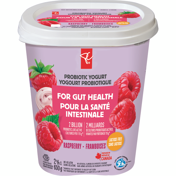 le Choix du Président Yogourt probiotique aux framboises 650 g, 0,54 $/100g