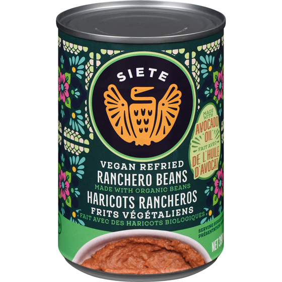 Siete Vegan Refried Ranchero Beans 454 g, $1.10/100g