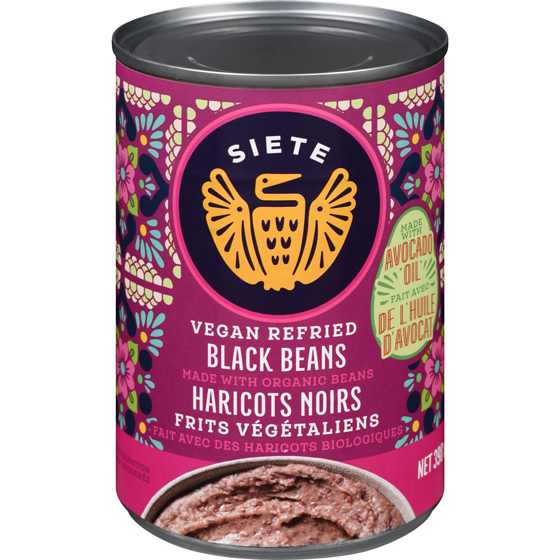 Siete Vegan Refried Black Beans 454 g, $1.10/100g