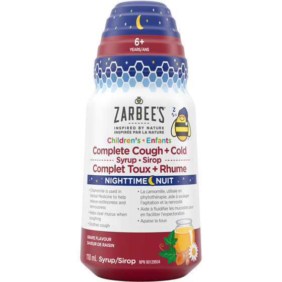 ZARBEE'S Sirop Complet Toux + Rhume pour enfants pour la nuit 118 ml, 9,15 $/100ml