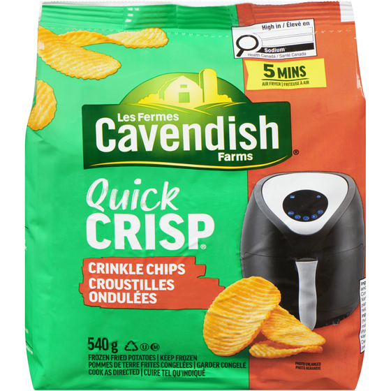 CAVENDISH FARMS Quick Crisp Crinkle Chips 540 g, $0.79/100g