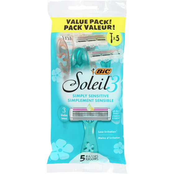 BIC Rasoirs 3 lames pack valeur 5 ea, 1,70 $/1ch