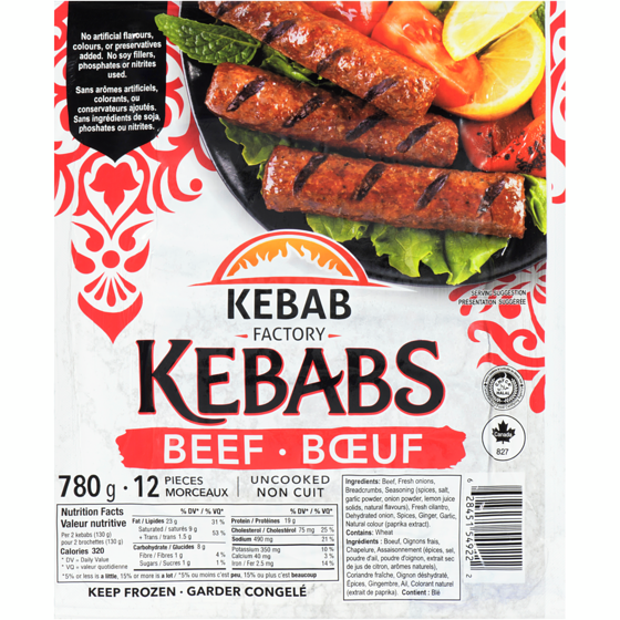 Kebab Factory Beef Kebab 780 g, $2.18/100g