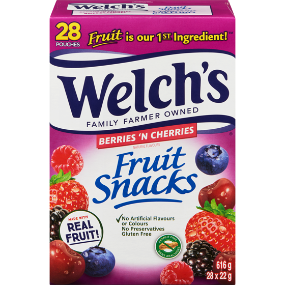 Welch's Fruit Snacks Berries 'n Cherries 22 g, $54.50/100g