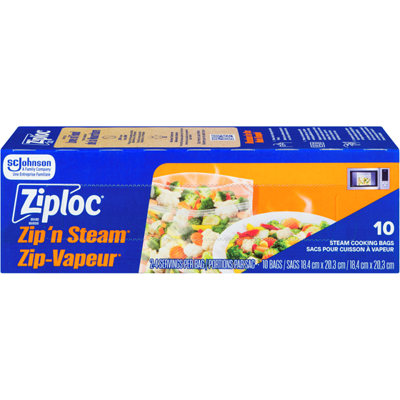 Ziploc Steam Cooking Bags 10 ea, $0.70/1ea