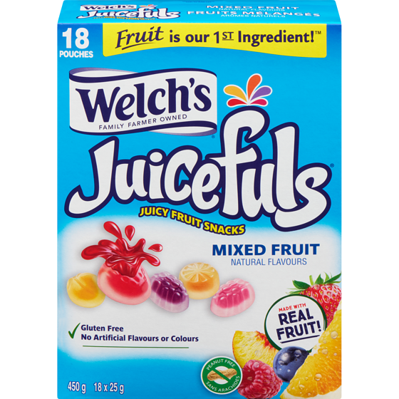 Welch's Juicy Fruit Snacks Mixed Fruit 450 g, $2.66/100g