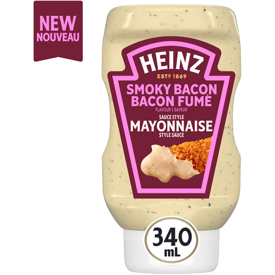Heinz Sauce style mayonnaise à la saveur de bacon fumé 340 ml, 1,32 $/100ml