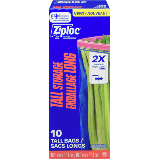Ziploc Seal Top Tall Bags 10 ea, $0.40/1ea