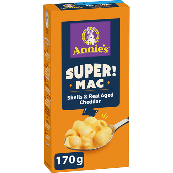 Annie's Super! Mac , Shells & Real Aged Cheddar 170 g, $2.64/100g