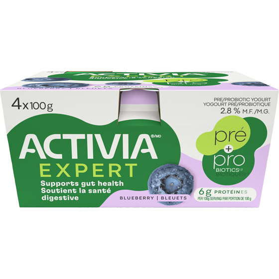 Activia Expert Yogurt, Pre & Probiotics, Blueberry 100 g, $4.99/100g