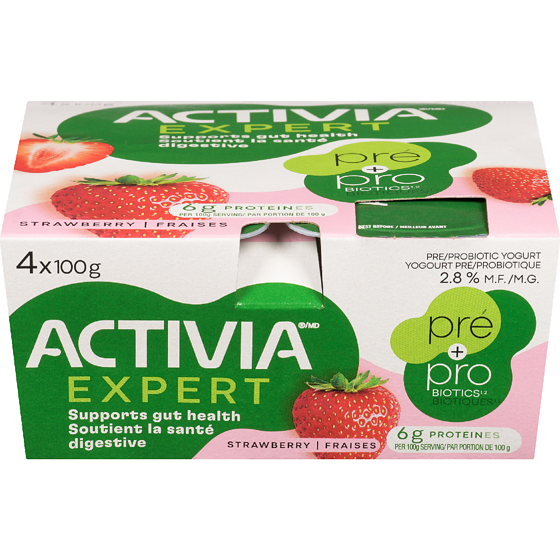 Activia Expert Yogurt, Pre & Probiotics, Strawberry 100 g, $4.49/100g
