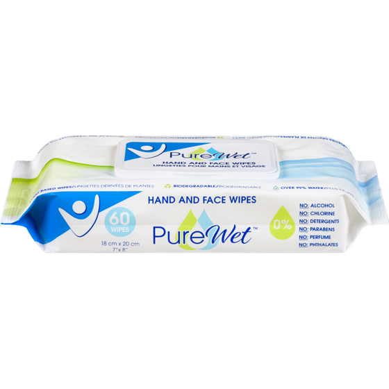 PureWet Hand And Face Wipes 60 ea, $0.17/1ea