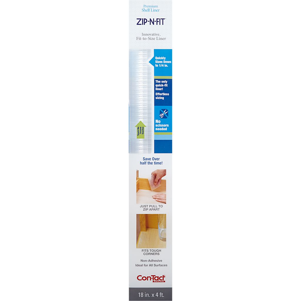 Zip N Fit Shelf Drawer Liner Ribbed Clear 18 X 4 Ft Loblaws