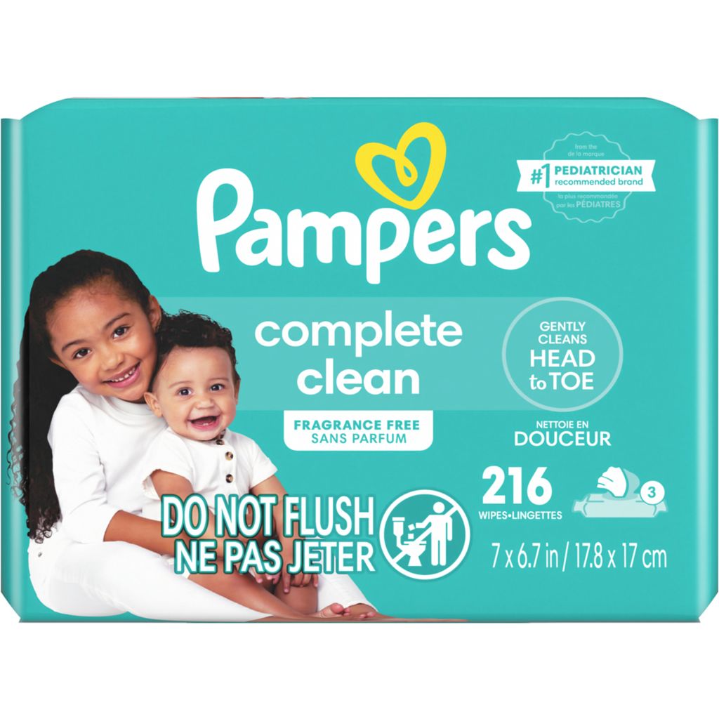 pampers complete clean unscented wipes